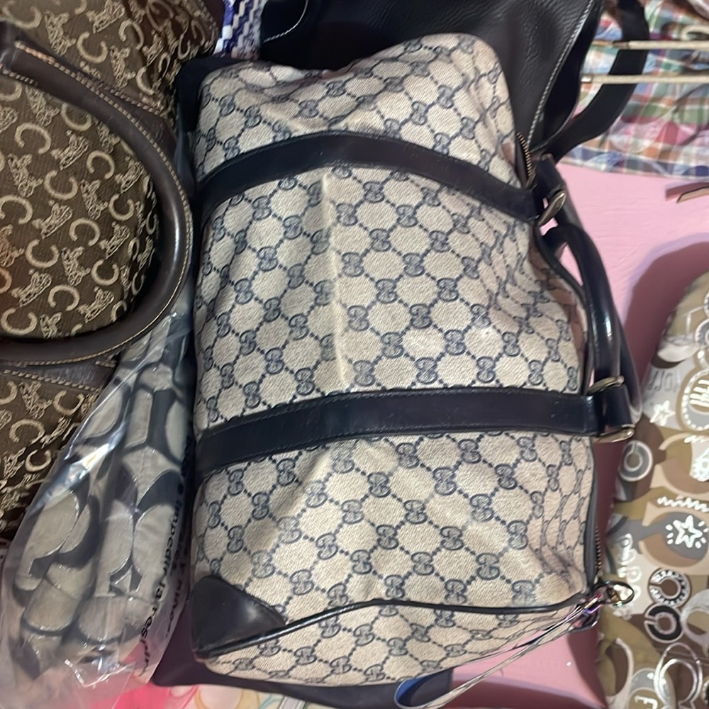 Gucci Navy Vintage Monogram GG. With COA - Picture 11 of 11